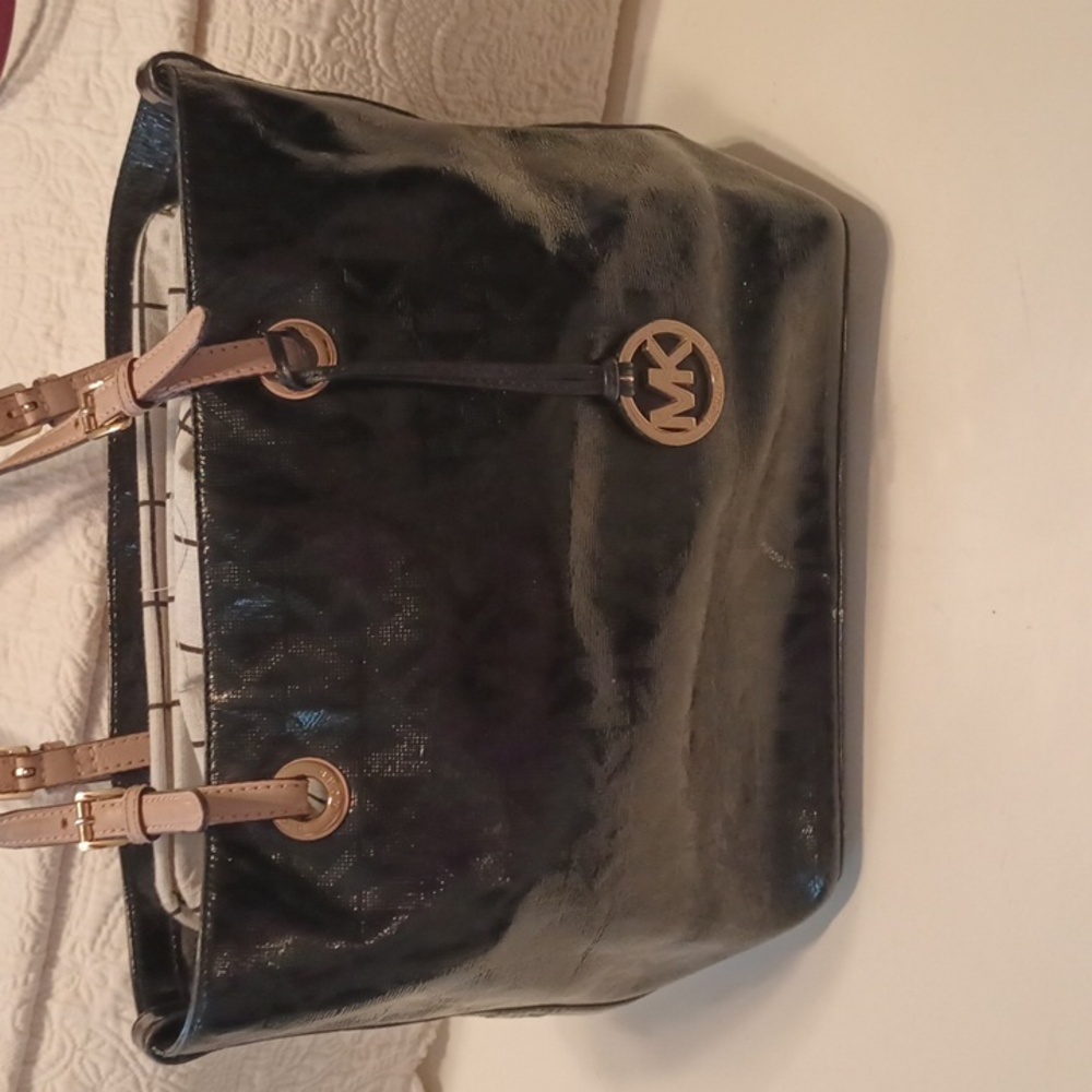 Black patent leather Michael kors bag